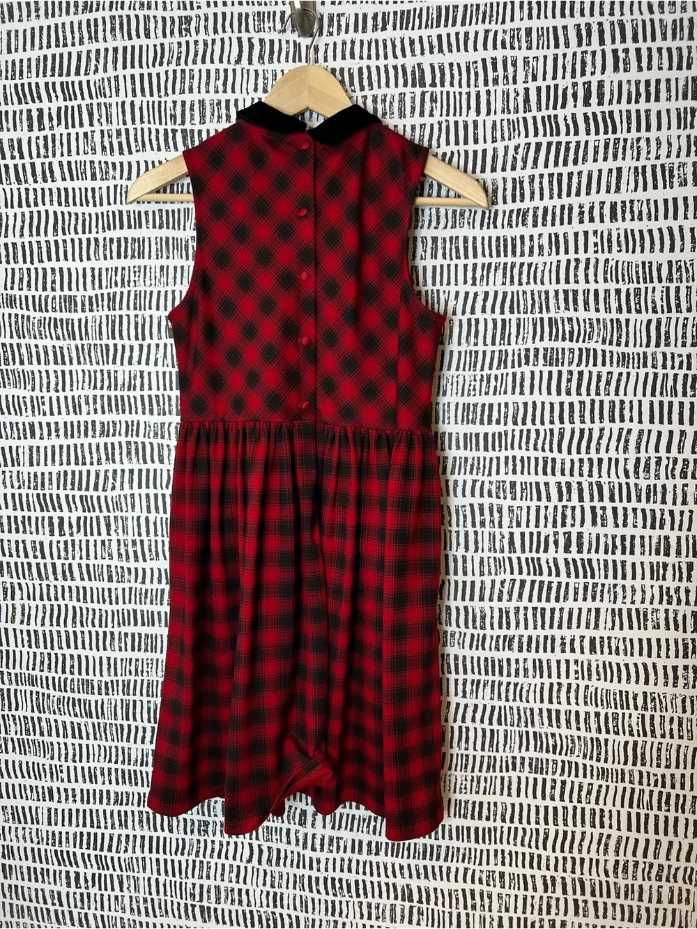 Polo Ralph Lauren red and black plaid sleeveless holiday Christmas dress